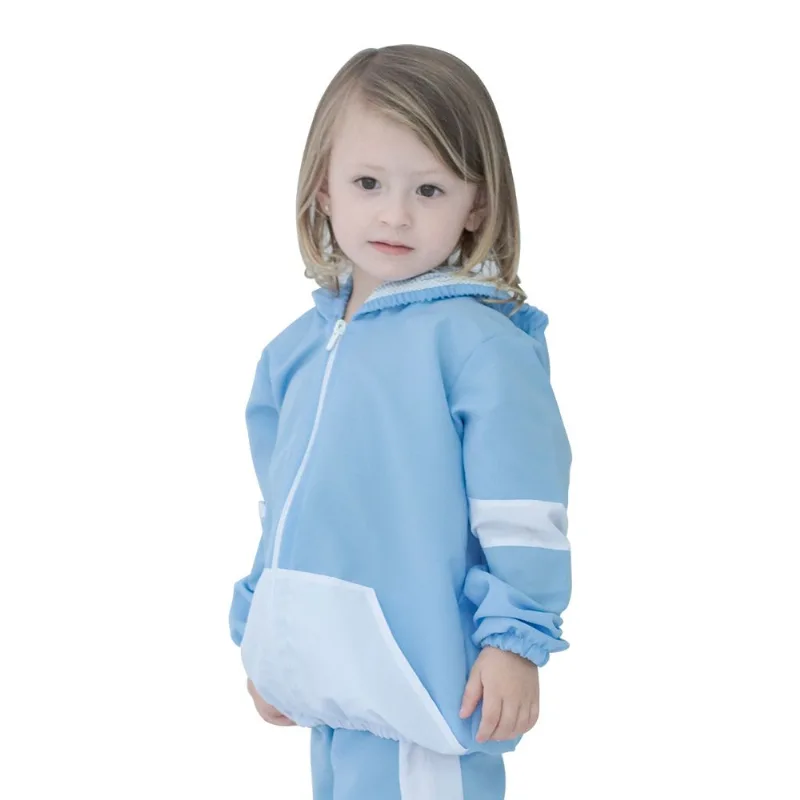 Jaqueta Corta Vento Infantil Camflada Impermeável Azul Claro - 12 - Azul Claro