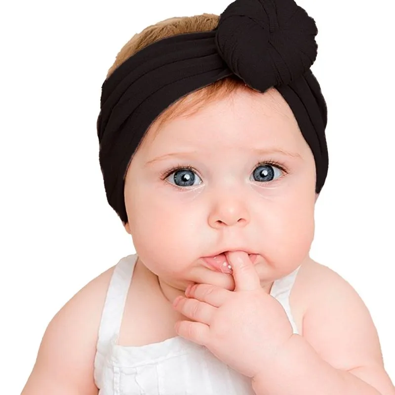 Faixa De Bebe Iinfantil Recém Nascido Turbante Menina - Preto