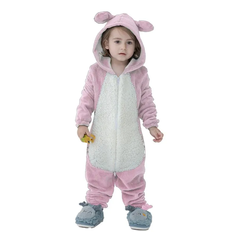 Pijama Infantil Macacão Kigurumi Fantasia Urso Rosa Claro - Rosa-claro - 6