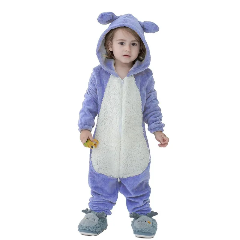 Pijama Infantil Macacão Kigurumi Fantasia Urso Azul - Azul-claro - 4