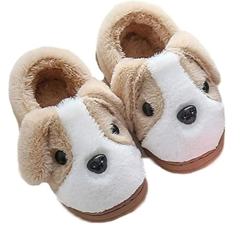 Pantufa Infantil Meninos Antiderrapante Cachorrinho 20 Ao 38 - Marrom - 24/25