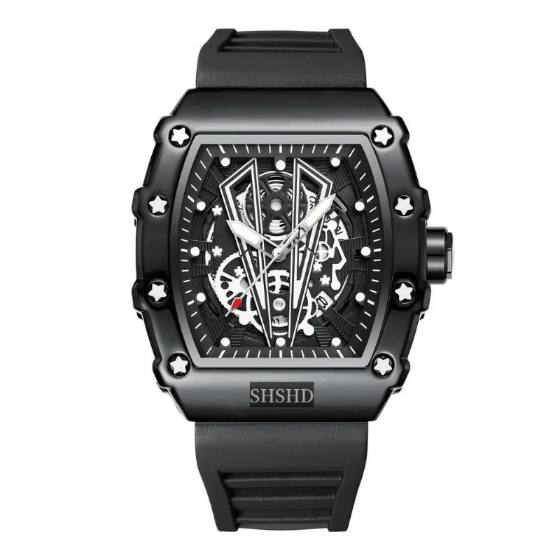 Relógio Masculino Quartzo De Silicone Moda Moderno - Preto