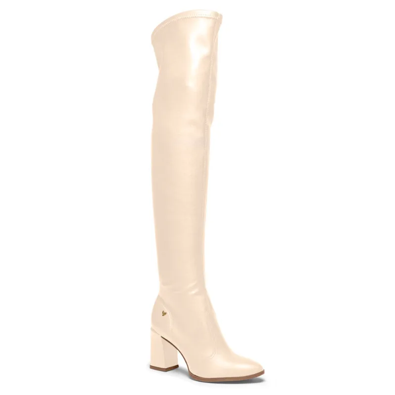 Bota Over Knee Feminina Mississipi Creme MA522 34
