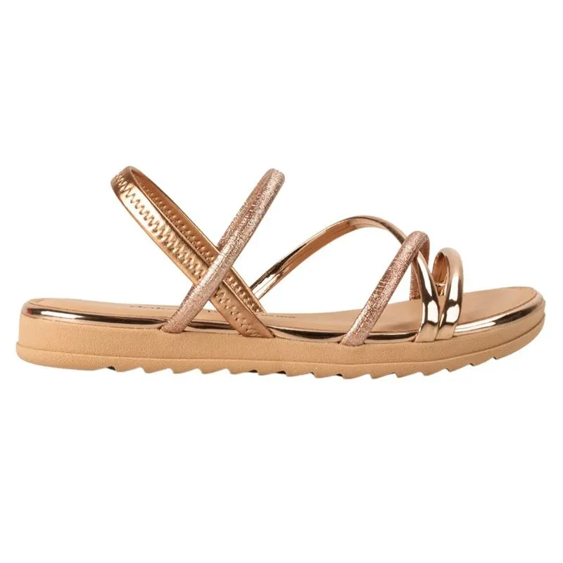 Sandalia Feminina Dakota Flatform Calce Facil Metalizada