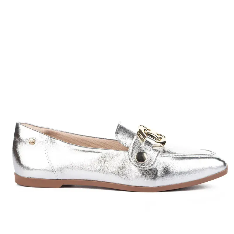 Sapato Tanara Loafer Metalizado 36