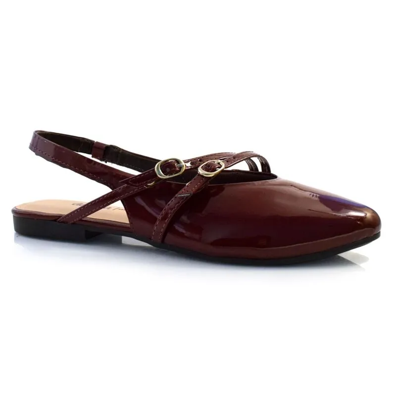 Sapatilha Slingback Feminina Dakota Bordô G9838 34