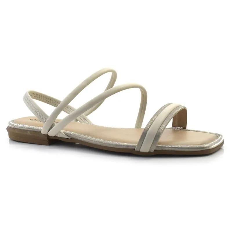 Sandália Rasteira Feminina Mississipi Creme MB043 34