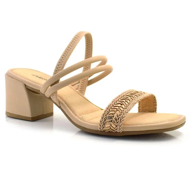 Sandália de Salto Bloco Feminina Mississipi Creme MB122 40