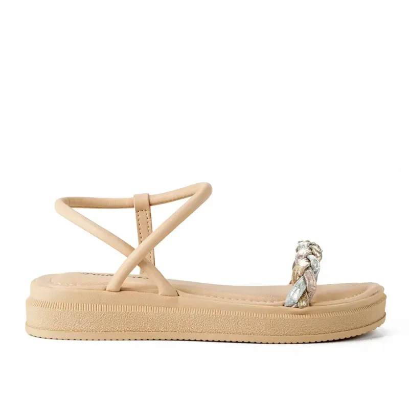 Sandália Pink Cats Infantil Flatform Bege 31