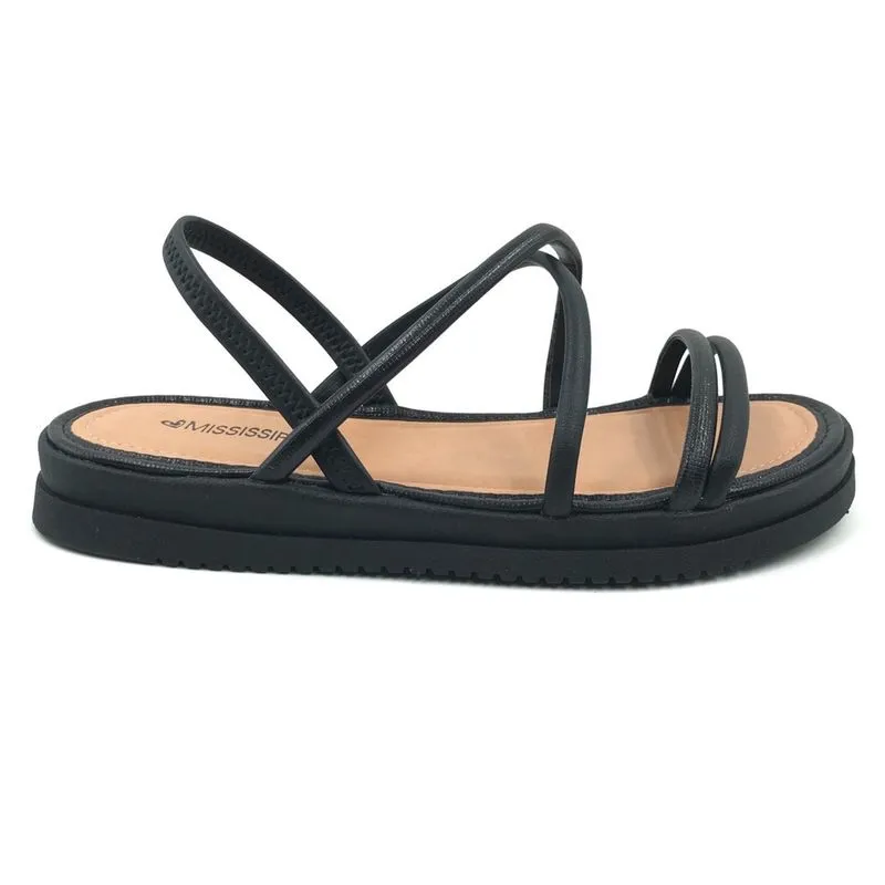 Sandália Mississipi Flatform Calce Fácil Preta 222