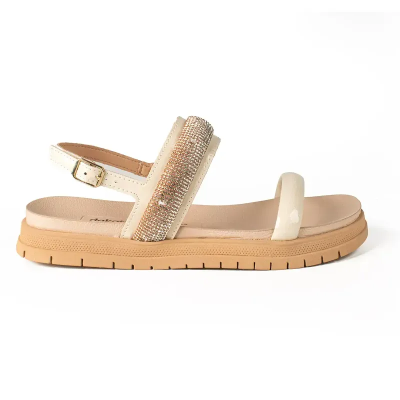 Sandália Dakota Flatform Bege com Brilhos 40