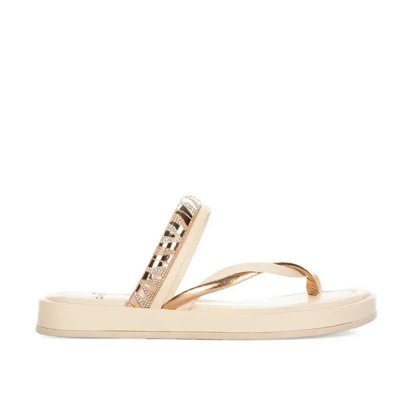 Slide Dakota Flatform Bege 39