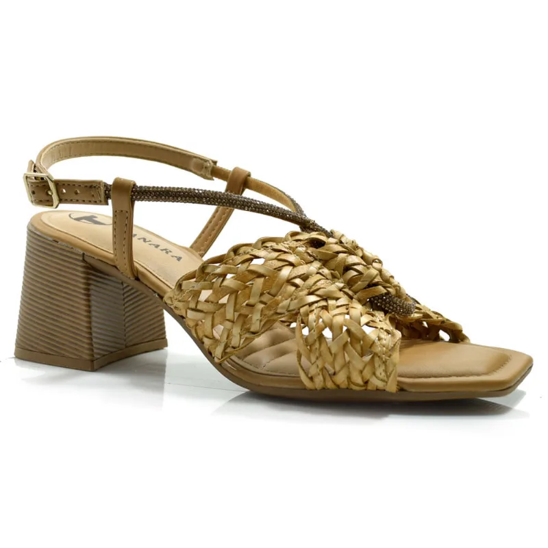 Sandália de Salto Bloco Feminina Tanara Marrom T8631 37