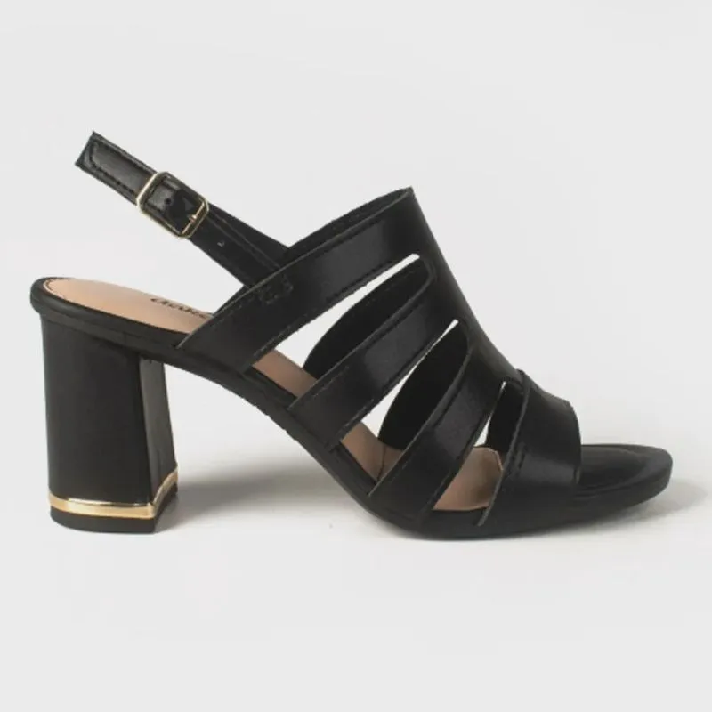 Sandália Feminina Salto Bloco Preto Dakota Y8302-0001