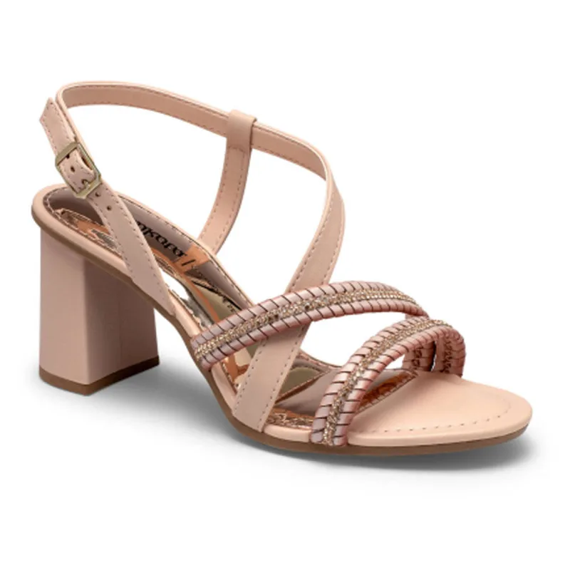 Sandália Feminina Salto Bloco Pêssego Dakota Y7932-0004 34