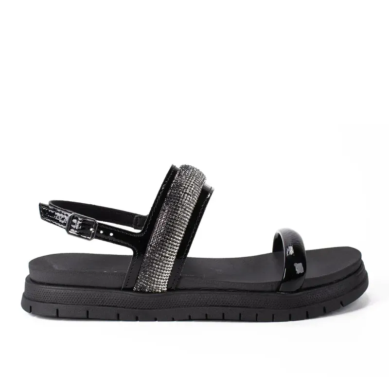 Sandália Dakota Flatform Preta com Brilhos 33