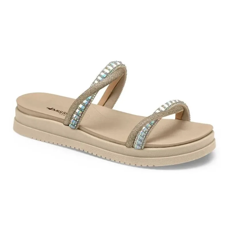 Tamanco Papete Fem Mississipi Brilho Bege Claro MB301-0001 39 / Bege