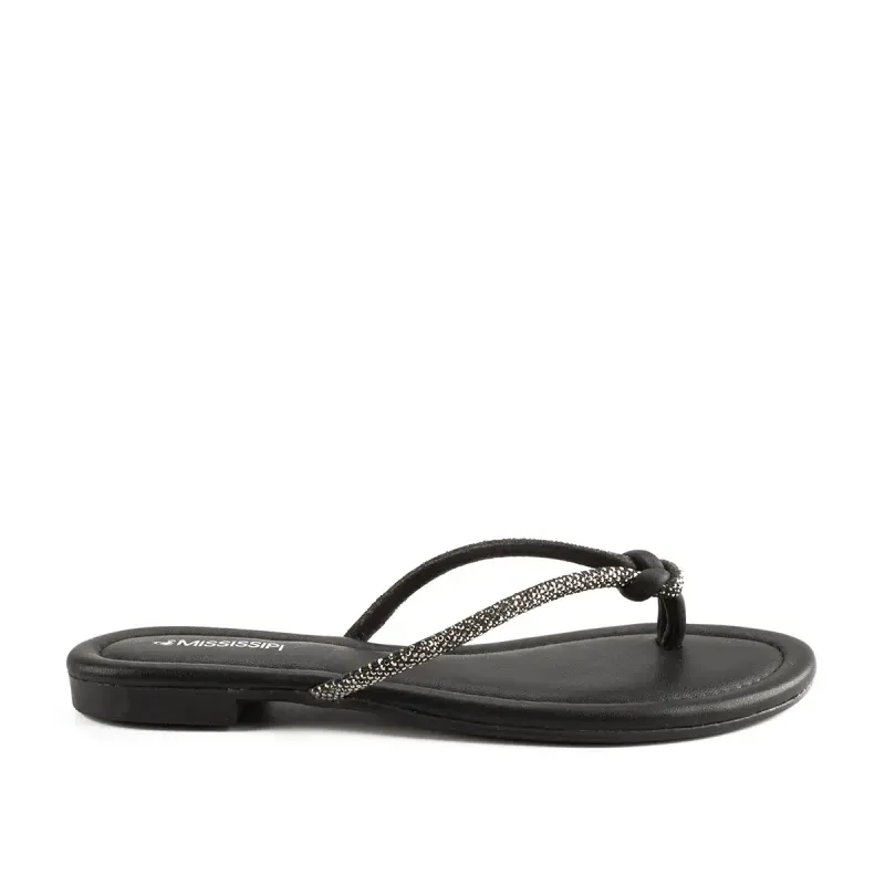 Chinelo Mississipi Preto com Brilhos 38