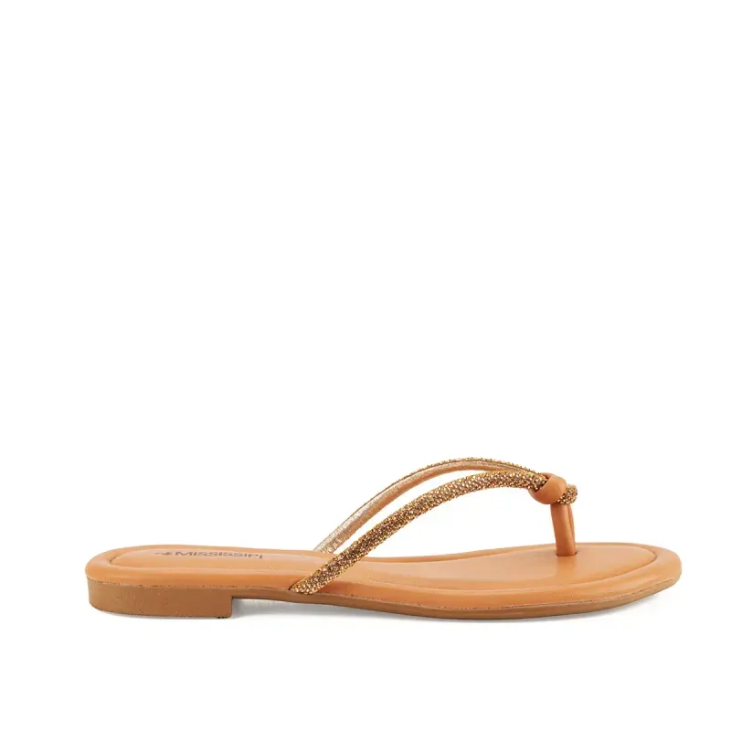Chinelo Mississipi Caramelo com Brilhos 40