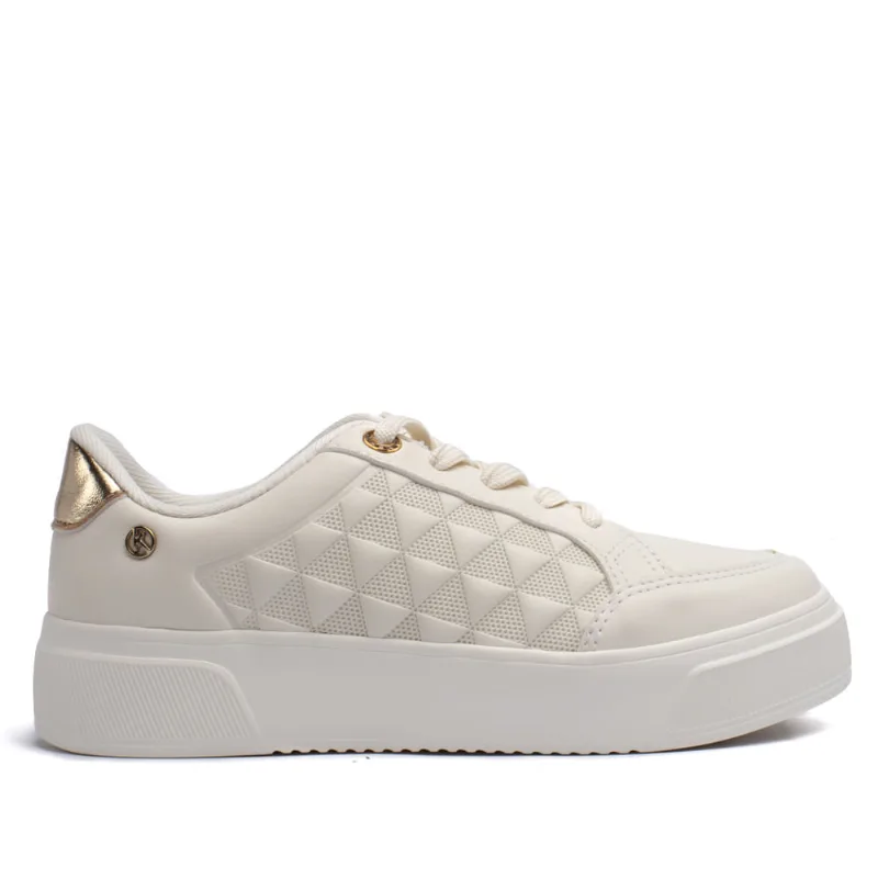Tênis Feminino Kolosh Recortes e Brilhos Off White - 34