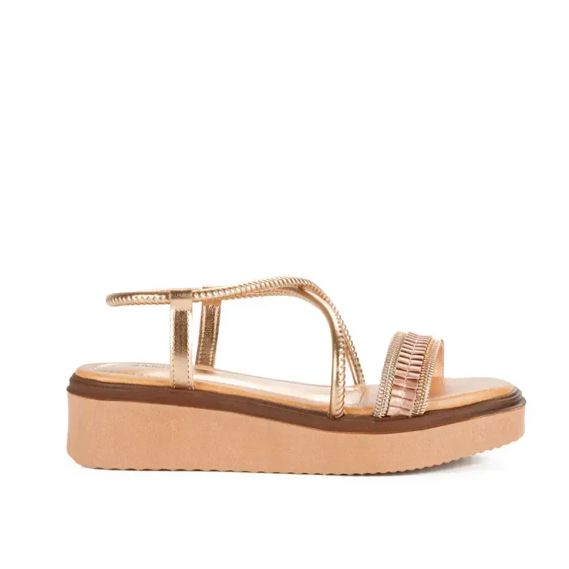 Sandália Mississipi Flatform Metalizada 39