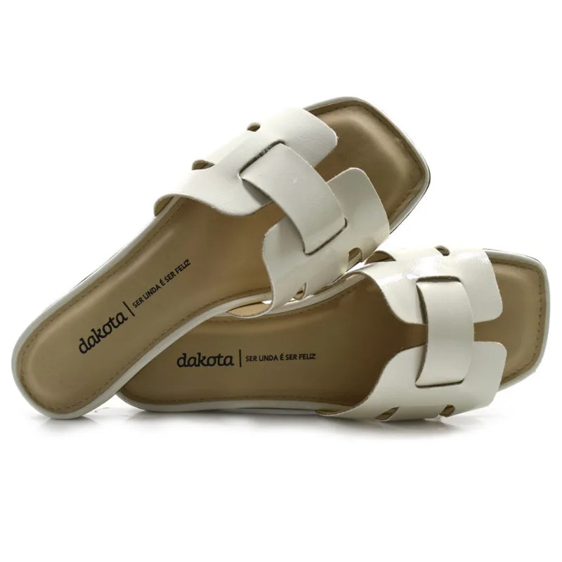 Sandália Rasteira Feminina Dakota Off White Y8041 38