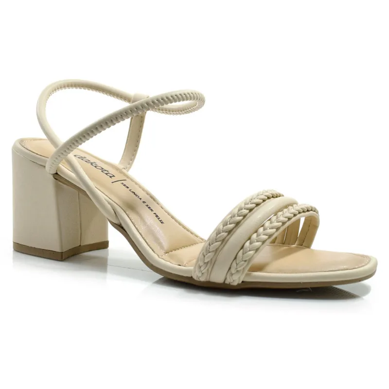 Sandália de Salto Bloco Feminina Dakota Creme Y8431 39