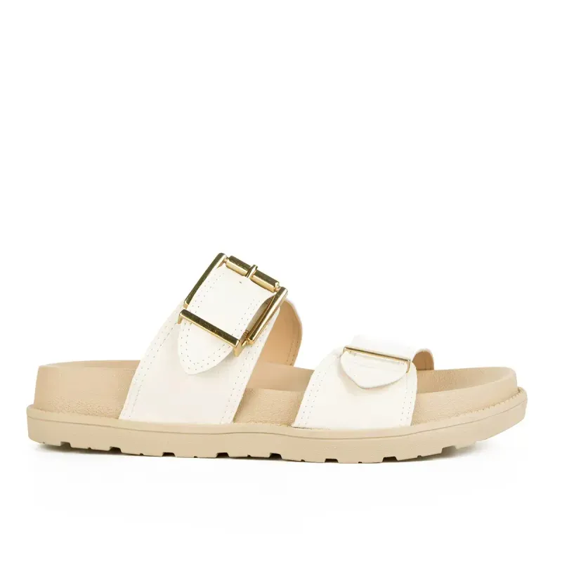Slide Dakota Flatform Bege Claro 38
