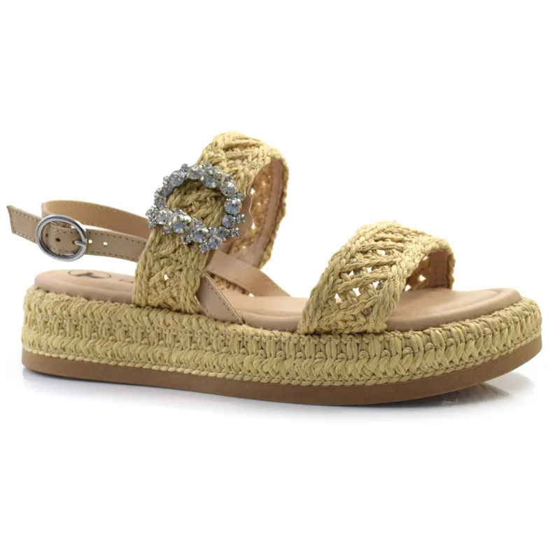 Sandália Flat Feminina Tanara Bege T8742 36