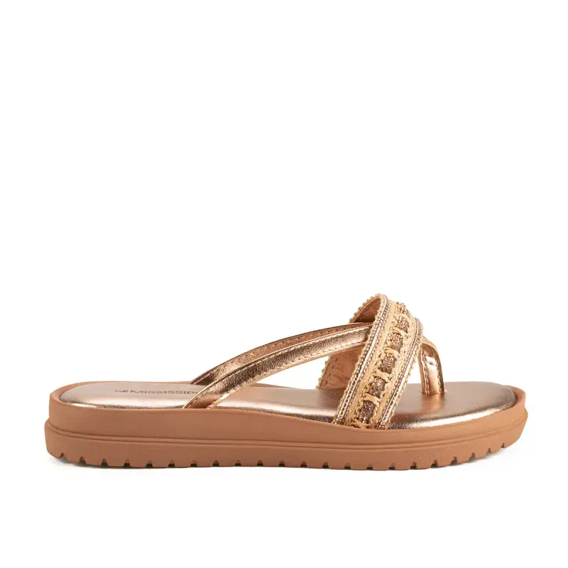 Chinelo Mississipi Flatform Metalizado 38