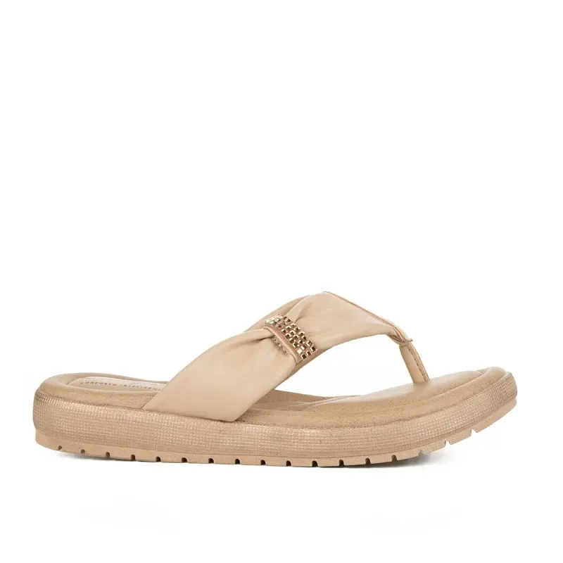 Chinelo Campesí Flatform Bege 38