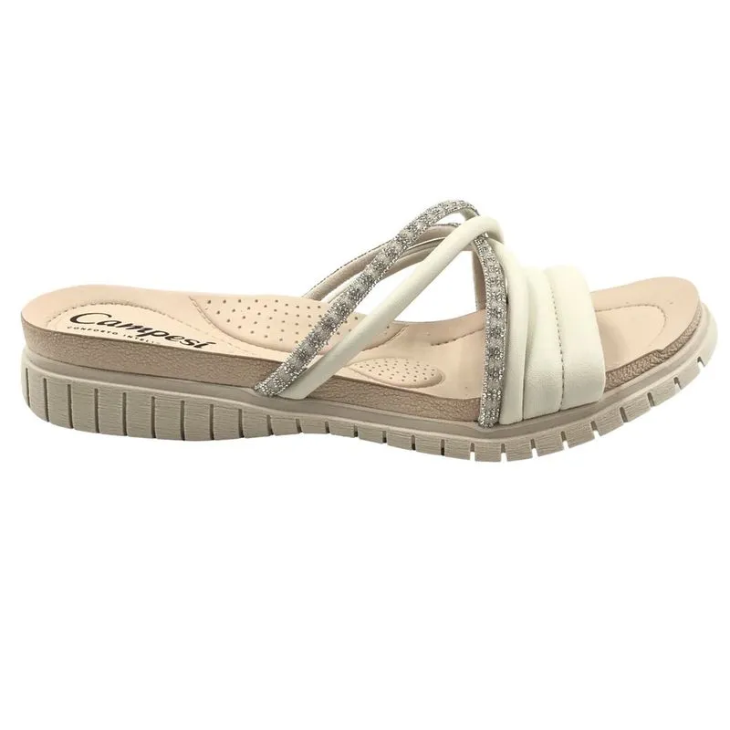Tamanco Campesí Anatômico com Brilho Off White 221