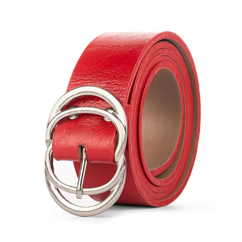 Cinto Dakota de Couro Vermelho 100