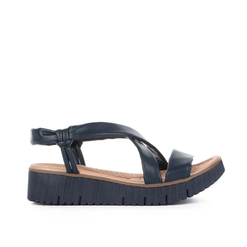 Sandália Campesí Flatform Azul Marinho 34