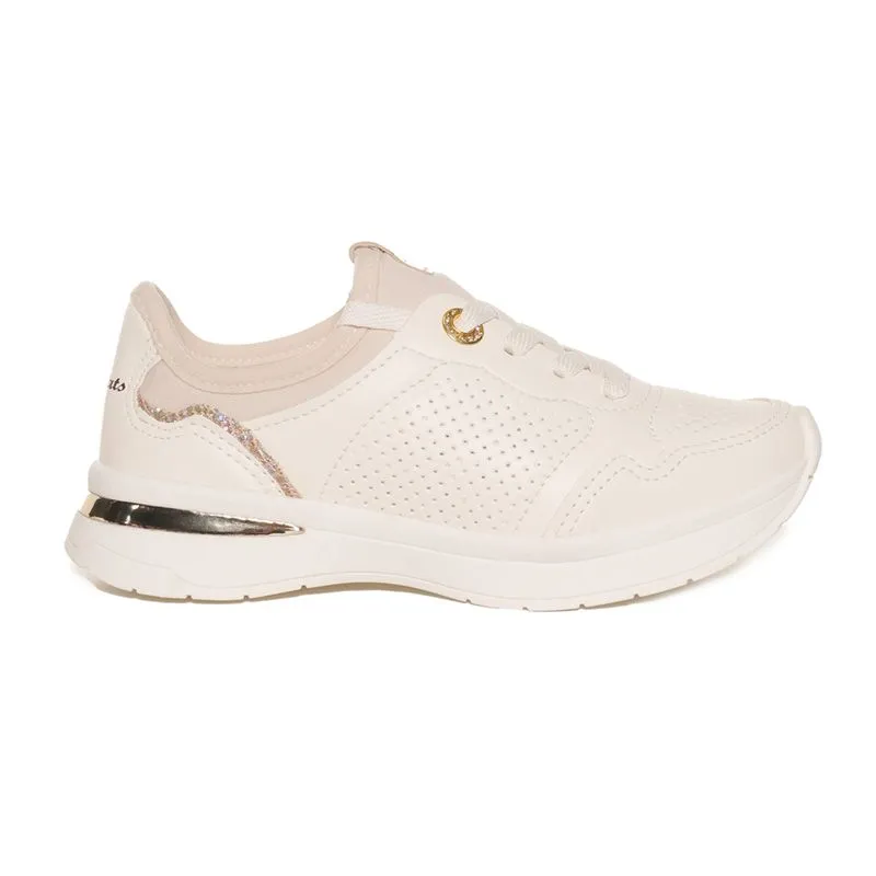 Tênis Pink Cats Jogging Infantil Branco Off OFF WHITE/BAUNILHA/METAL CHAMPAGNE - 28