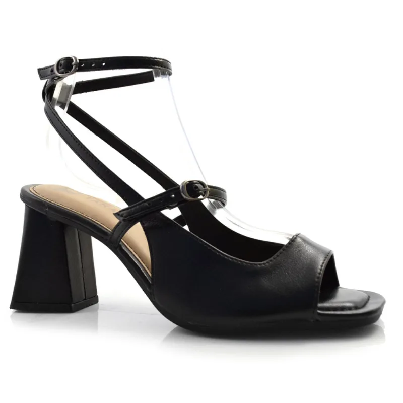 Sandália de Salto Bloco Feminina Tanara Preto T8721 36