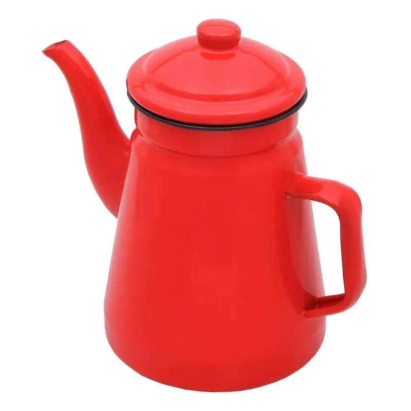 Bule Para Café Chá Retrô Ferro Esmaltado 1 Litro Mimo Style