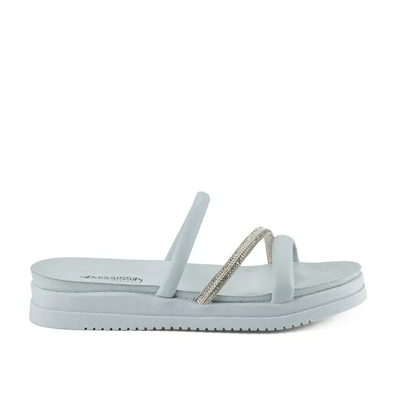 Slide Mississipi Flatform Azul Claro 35
