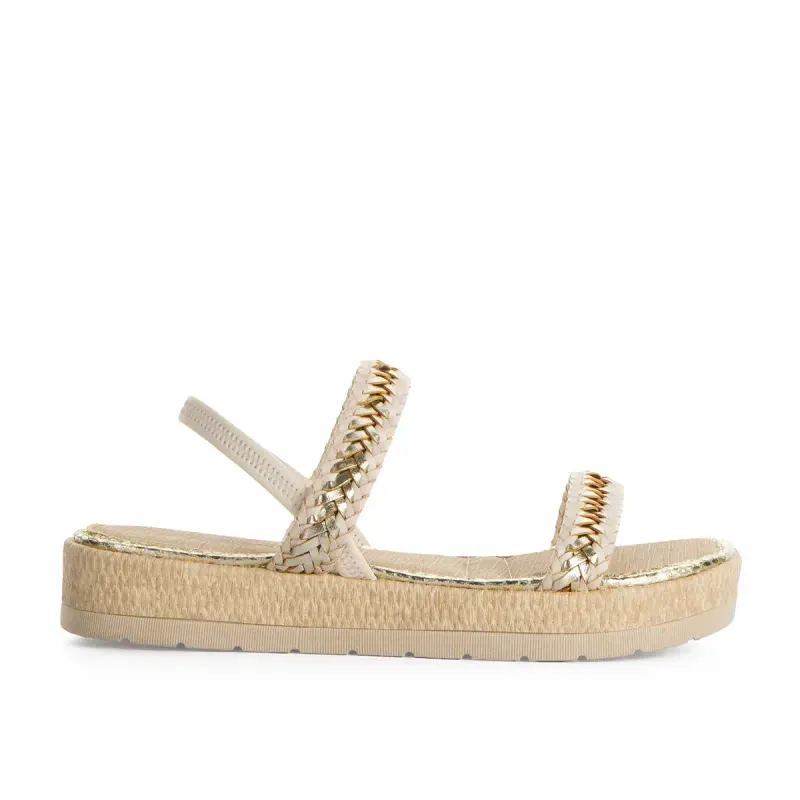 Sandália Mississipi Flatform Bege 35