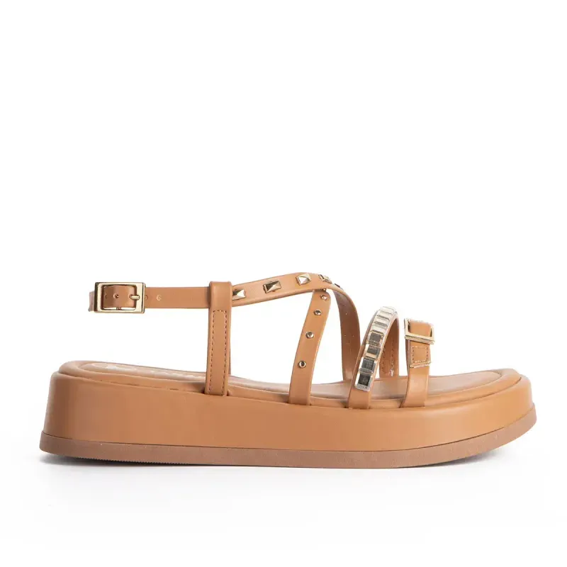 Sandália Tanara Flatform Caramelo 38