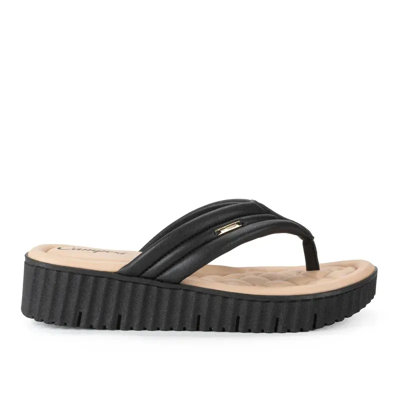 Chinelo Campesí Flatform Preto 34