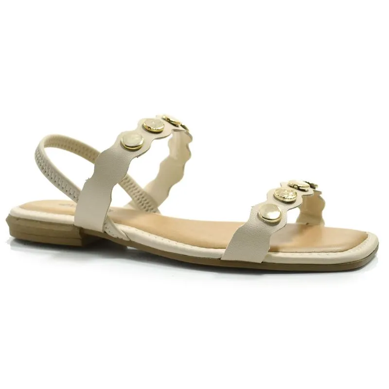 Sandália Rasteira Feminina Mississipi Creme MC742 36