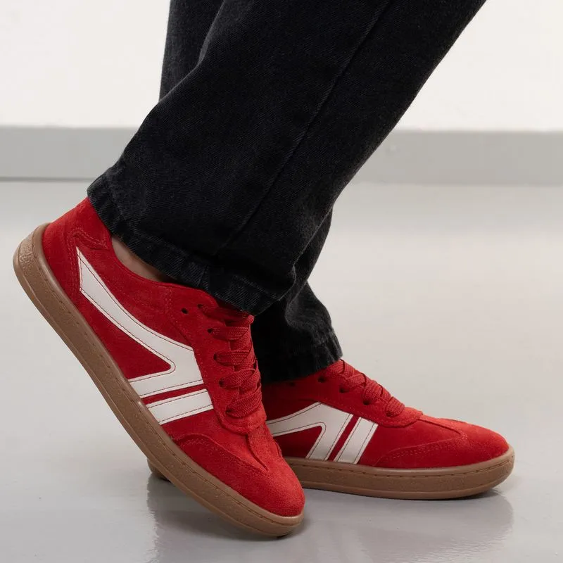 Tênis Casual Dakota College Couro Feminino Vermelho MALAGUETA,CREAM - 35