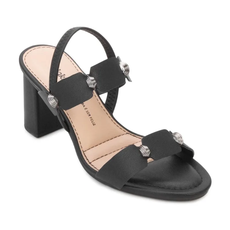 Sandália Salto PN Bloco Dakota DT25-Y8762 37 / Preto/Nude