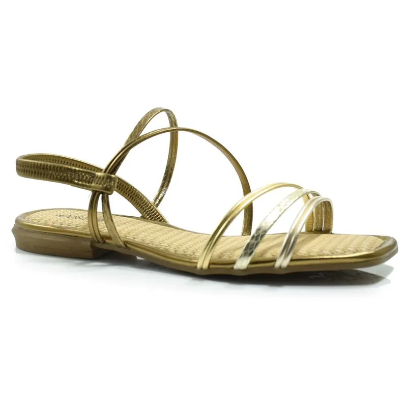 Sandália Rasteira Feminina Mississipi Dourado ME442 37