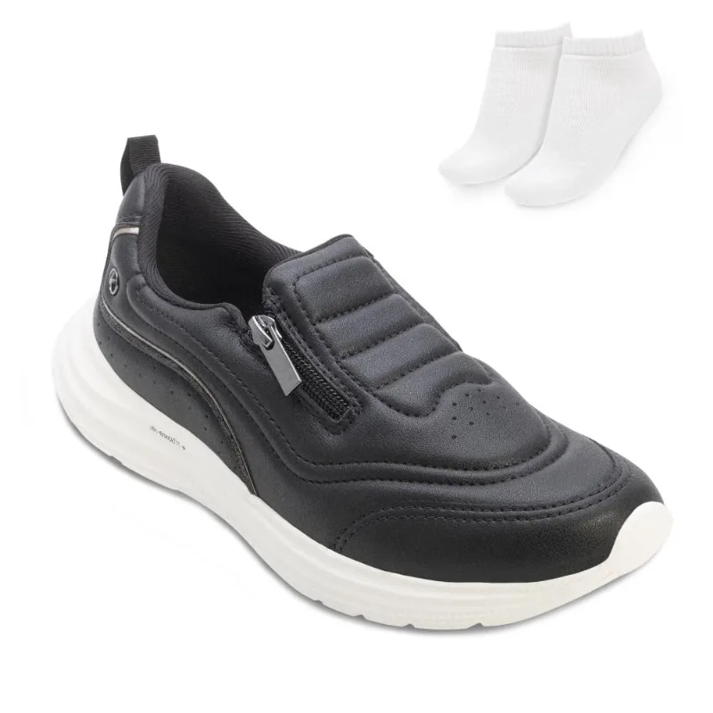 Tênis Esportivo Kolosh e Meia KL25-E0295 39 / Preto/Creme