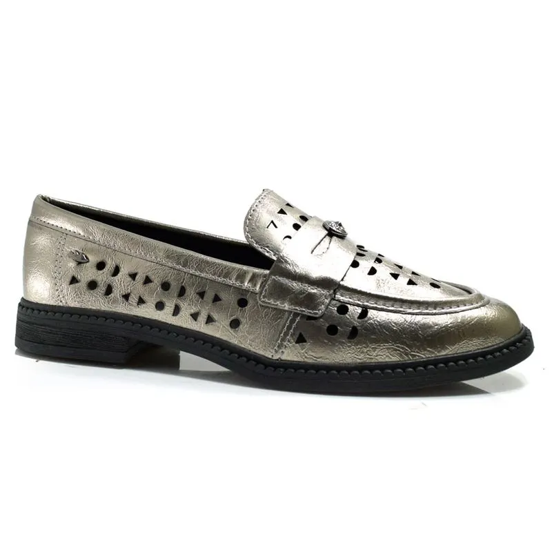 Mocassim Feminino Dakota Prata D0221 37
