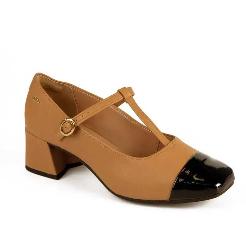Sapato Dakota de Salto Bloco Caramelo 34
