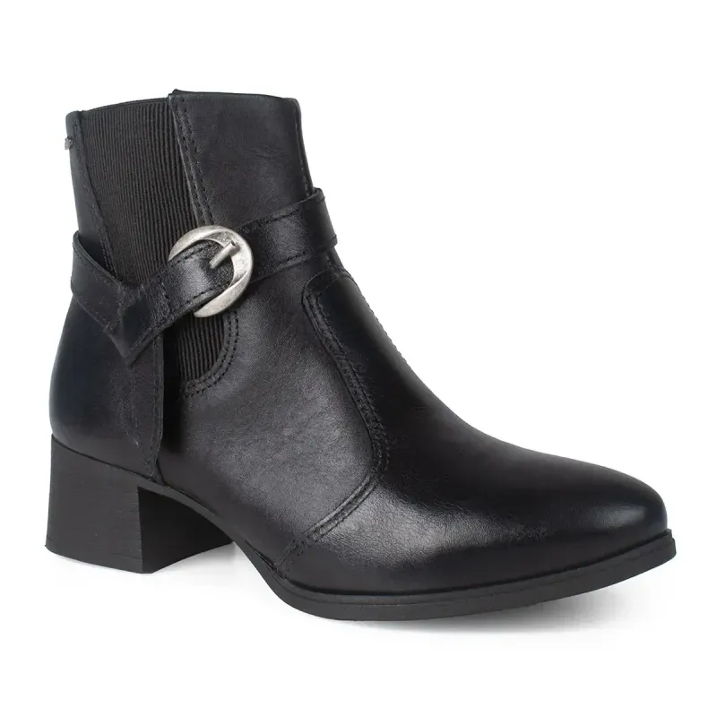 Bota Dakota de Cano Curto em Couro Preta 40