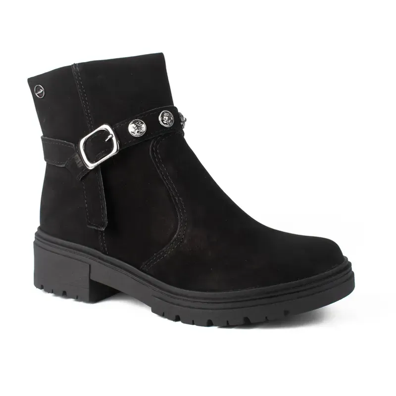 Bota Dakota de Cano Curto em Couro Preta 39